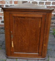 Georgian oak & mixed wood corner cupboard Ht 82cm W 67cm