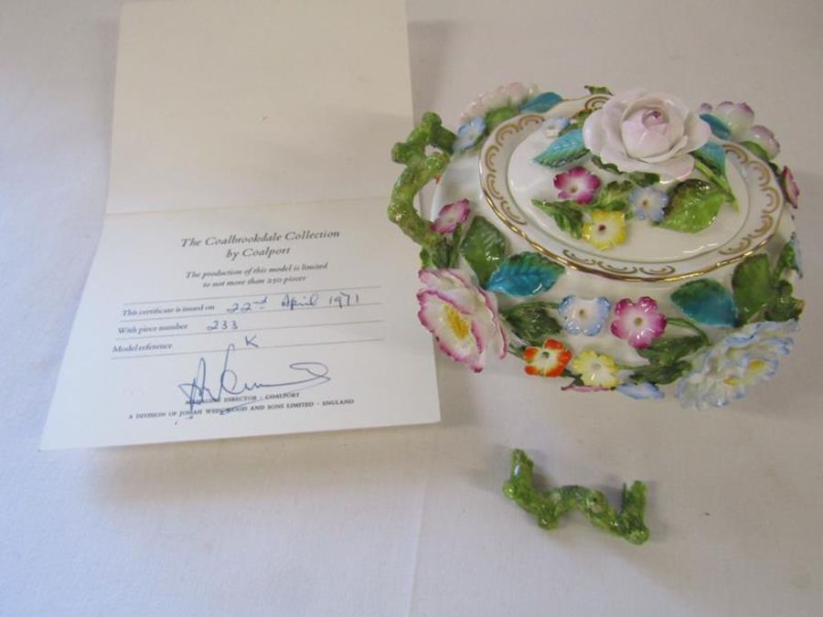 4 Coalbrookdale by Coalport limited edition floral encrusted lidded pots with certificates - some - Image 2 of 12