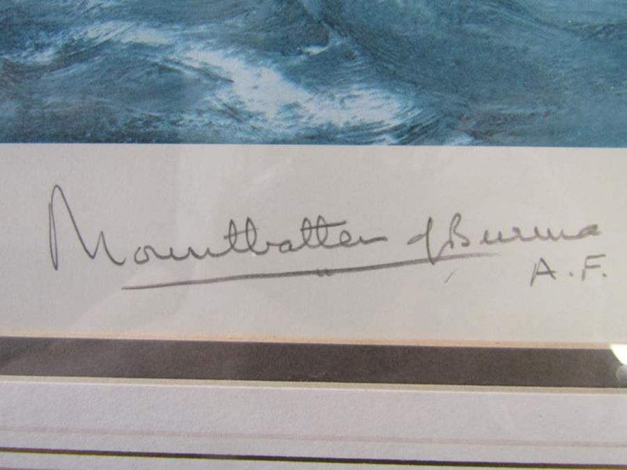 Large Montague Dawson framed limited edition 168/200 pencil signed by 'Mountbatten of Burma' Earl - Image 6 of 6