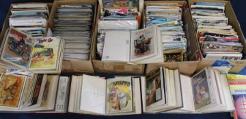 Large collection of 20th century postcards including used & new, GB & foreign, 3 books of art