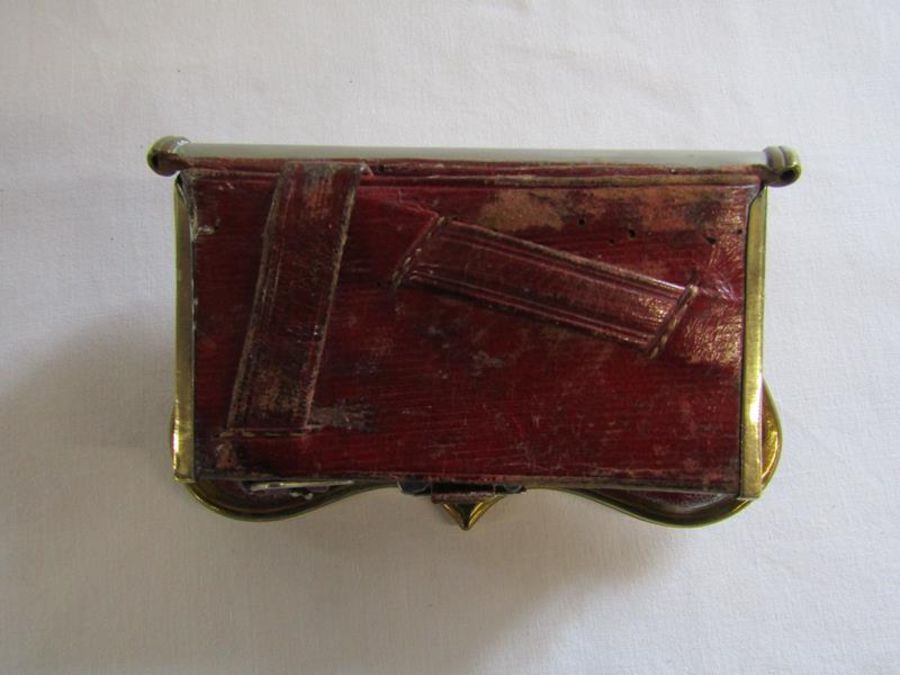 20th Century Austrian full dress pouch with red leather interior and decorated brass panels to the - Image 8 of 11