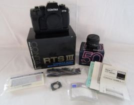 Contax RTS 3 camera body and Carl Zeiss Planar lens f/1.7 -50mm 7354369 (Contax/Yashica) both in