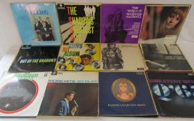Collection of vinyl LP records - includes The Shadows, Cliff Richard, Marianne Faithful, lulu,