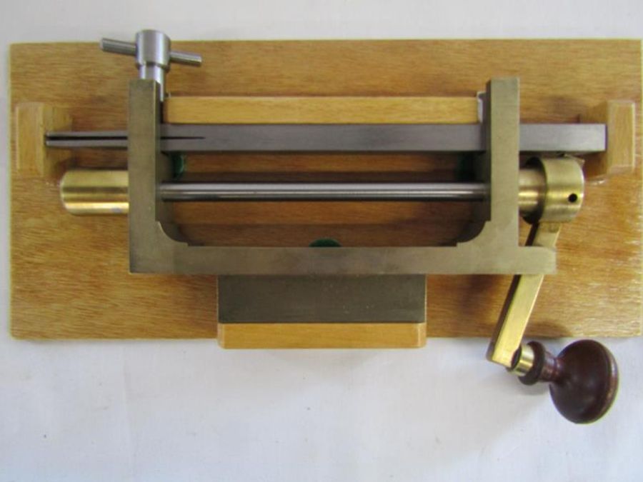 Colin Walton brass main spring winder with dark wood handle - Image 3 of 3