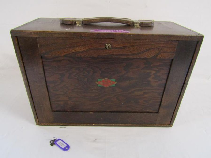 Neslein 8 drawer chest with front cover - includes watchmakers tools - approx. 45.5cm x 31cm x 19. - Image 10 of 14