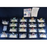18 Franklin Mint 'Moody Dragon' figures - all with boxes and certificates - includes one with damage