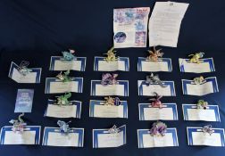 18 Franklin Mint 'Moody Dragon' figures - all with boxes and certificates - includes one with damage