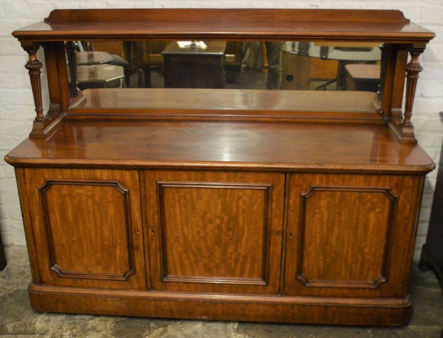 Victorian mahogany mirror back sideboard with shelf over L 167cm D 61cm Ht 127cm