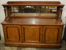 Victorian mahogany mirror back sideboard with shelf over L 167cm D 61cm Ht 127cm