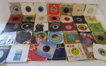 Collection of 7" vinyl 45's records - includes The Rolling Stones I can't Get No Satisfaction F