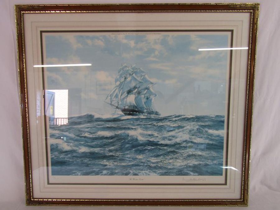 Large Montague Dawson framed limited edition 168/200 pencil signed by 'Mountbatten of Burma' Earl - Image 2 of 6