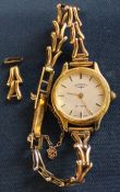 Lady's Rotary quartz wristwatch on 9ct gold bracelet strap (approx. 3.7g of weighable gold)