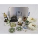 Queens silver jubilee tray and Royal family bowls, Heredities mare and foal, Cloudside studios