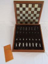 Selangor Pewter 'Camelot' chess set with board