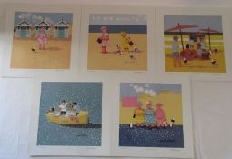 5 unframed Sasha Harding limited edition pencil signed prints - 186/500 'Catch of the Day' - 123/500