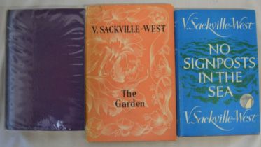 3 first edition novels: V. Sackville-West The Garden (1946) & No Signposts In The Sea (1961),