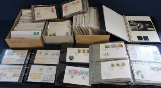 Extensive selection of First Day Covers including French, German & British, album of GB stamps &