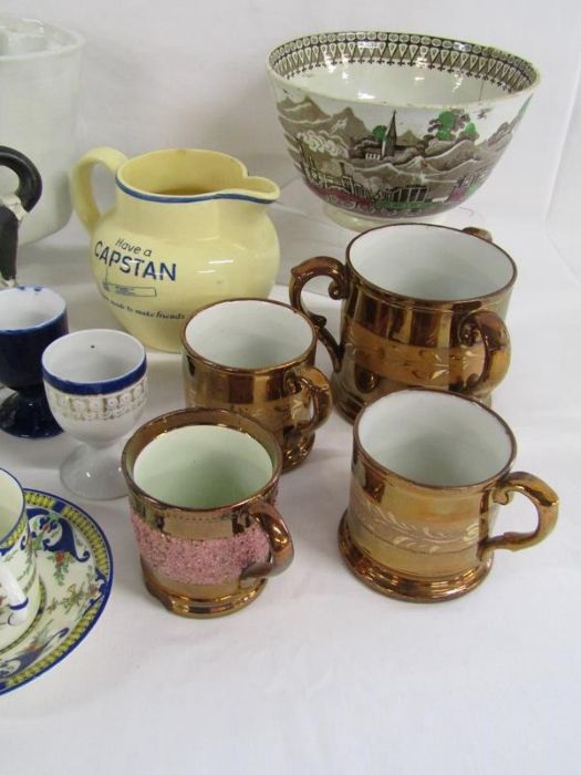 Collection of ceramics and glassware to include Railway slop bowl (damage/repaired), Ye Olde Gold - Image 4 of 4