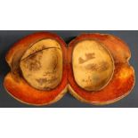 Split Coco de mer / gourd carved and polished to form two bowls