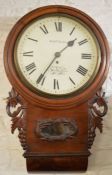 William Foster of Driffield 19th century drop dial clock Ht 69cm W 42cm D 16cm