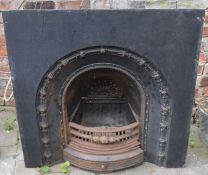 Victorian cast iron fire inset 98cm by 98cm