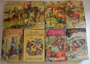 8 Enid Blyton Adventure series hard back books including first edition The River Adventure & The