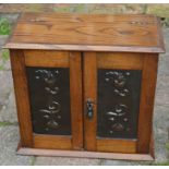 Art Nouveau smoker's cabinet, H32cm x W35cm x D17cm