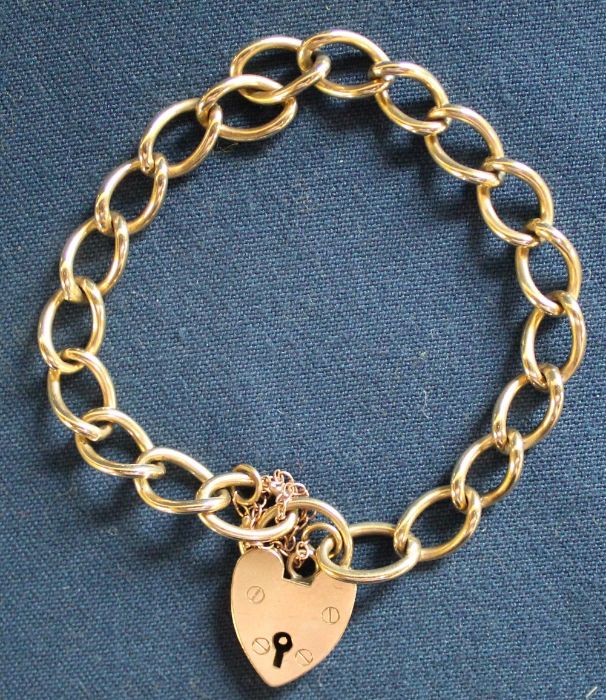 9ct gold curb chain bracelet 19g