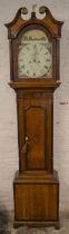 Late Georgian 8 day longcase clock by William Giscard of Downham in a mixed wood inlaid case with