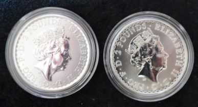 2 Britannia £2 coins 1oz 999 silver 2019
