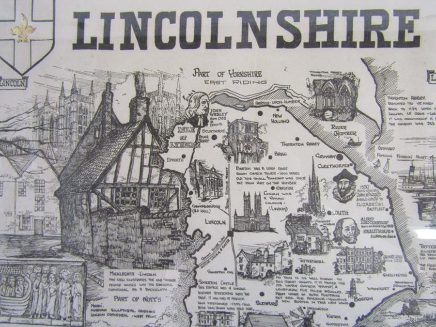 J.S Simon Lincolnshire map print © by Roy Faiers Ltd 1966 of Lincolnshire (This England - Image 6 of 7