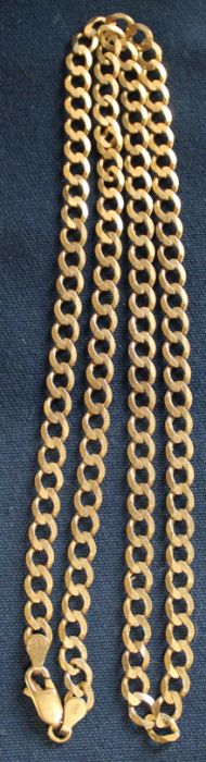 9k gold flat curb link necklace 12.0g