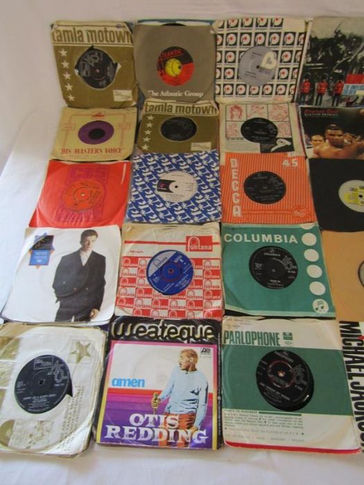 Collection of 7" vinyl 45's records - includes The Rolling Stones I can't Get No Satisfaction F - Image 16 of 19