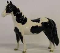 Beswick black and white pinto pony