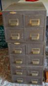 3 Art metal London SW1 index card cabinets