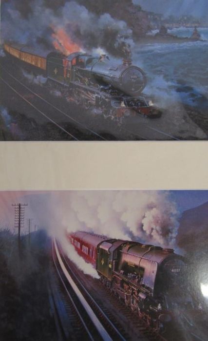 Royal Vale 7978 part tea service, 3x mounted train prints and Coalport Country Branch Lines - Image 4 of 8