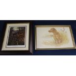 Mick Cawston signed limited edition print "The Opportunist" 7/500 & framed print of Labrador with