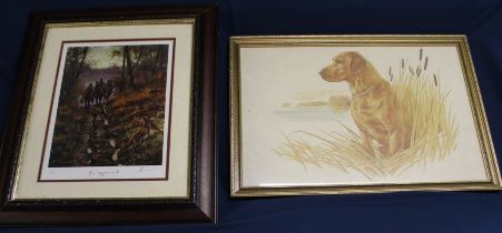 Mick Cawston signed limited edition print "The Opportunist" 7/500 & framed print of Labrador with