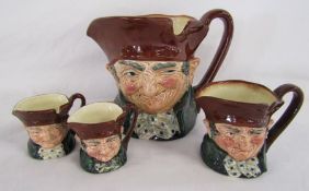 4 Royal Doulton 'Old Charley' character jugs D6046 and 5 & 3