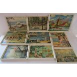 Collection of 15 oil on board paintings by Lincolnshire artist A.S. Robinson all signed and mostly
