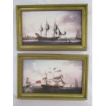 British Merchant ship prints in gilded frames - approx. 54cm x 34.5cm