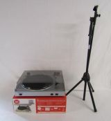 Ion USB turntable - archiver with line input & a  NJS (New Jersey Sound Corp) microphone stand