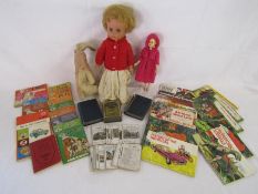 Collection of toys includes Agrespoly D220 doll, I-Spy books, The Counties of England 2nd series