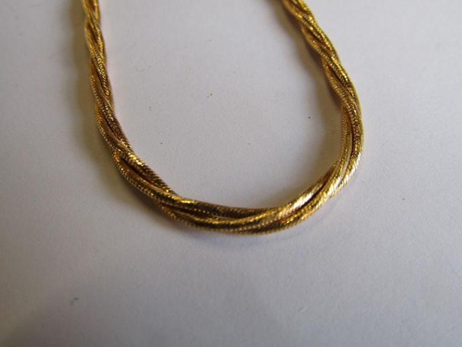 18ct 3 twist gold necklace marked 750 Italy/763VI - total weight 14.46g - Image 2 of 4