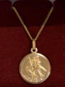 9ct gold St Christopher pendant on a 9ct gold chain total weight 5.6g