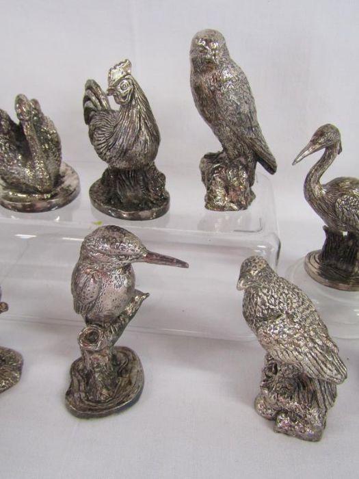 Royal Hampshire bird figures includes peacock, kingfisher, woodpecker etc (marks missing/worn to - Image 3 of 5