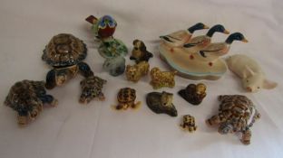 Beswick ducks, Wade tortoises and whimsies, Royal Adderley 'floral' bird and unmarked pig and