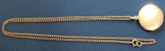 15ct gold locket (approx. 9.2g) on 9ct gold chain (approx. 5.3g)