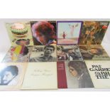 Collection of vinyl LP records - includes Rolling Stones, Bob Dylan, Elvis, Johnny Cash
