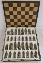 IILA Napoleonic chess pieces 577M with board (one felt base missing)